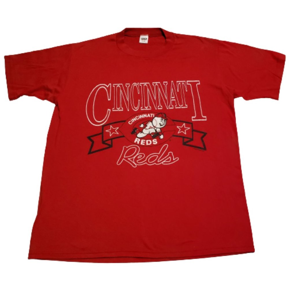 Wolf Cincinnati Reds T-Shirt Tee Red White | Men's XL 1988 Vintage 80s Baseball